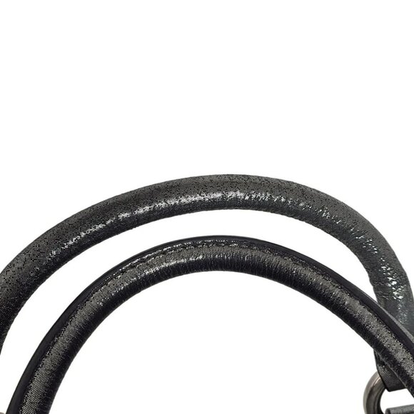 Auth COACH Ashley Perforated Leather Satchel F17130 Dark Silver Leather - - Picture 5 of 9